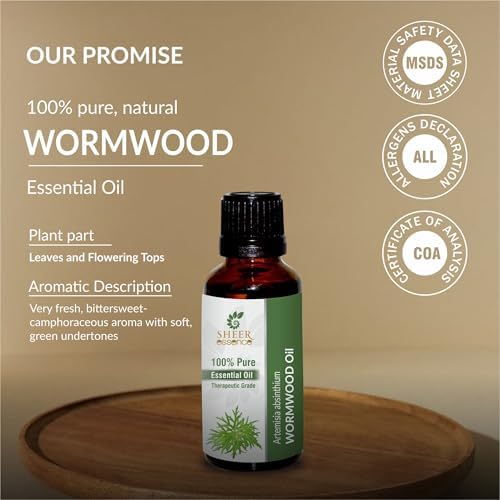 Wormwood Oil (Artemisia Absinthium) Essential Oil 100% Pure Natural Undiluted Uncut Therapeutic Grade Oil 0.33 FL.OZ