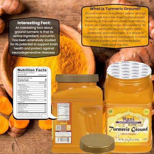 Rani Turmeric (Haldi) Root Powder Spice, (High Curcumin Content) 32oz (2lbs) 908g Bulk PET Jar ~ All Natural | 100% Pure, Salt Free | Vegan | Gluten Friendly | NON-GMO | Kosher | Indian Origin