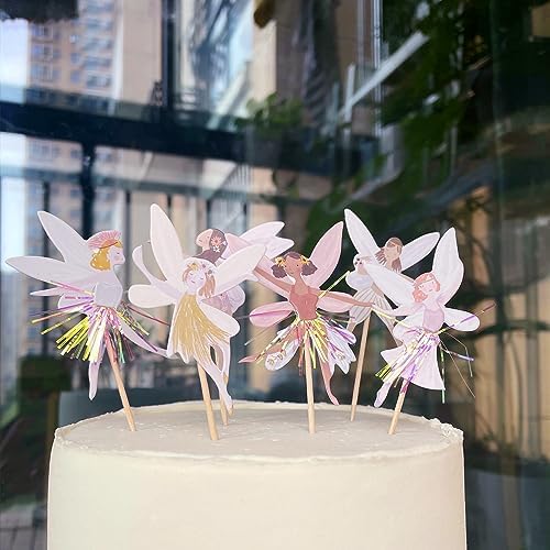 Fairy Cupcake Toppers,24 PCS Fairy Cake Topper,Fairy Party Decorations,Fairy Birthday Party Decorations