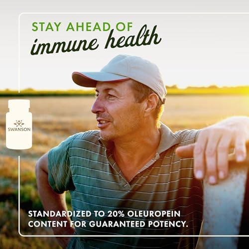 Swanson Olive Leaf Extract Immune and Cardiovascular Health Supplement for Adults Seeking Year-Round Immune Support - 20% Oleuropein (120 Capsules, 500 mg)