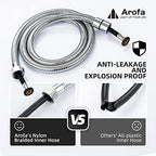 Arofa Stainless Steel Bidet Hose - 47 Inch Handheld Sprayer with Nylon Braided PVC Inner Hose for G 1/2 Connector, Chrome