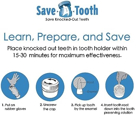 Preservation Kit - Prevent Permanent Tooth Loss, Save Knocked Out Teeth for up to 24 Hours - Tooth Saver Made in the USA by SmartPractice - Keep in your Kit Bag for a Tooth Emergency