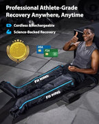 FIT KING Professional Air Compression Leg Recovery System, Cordless Rechargeable Leg Compression Massager Boots for Fast Recovery & Improved Circulation, Compression Boot for Athletes (Medium)
