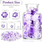 Syhood 570 Pcs 5 Sizes Purple and Clear Fake Crushed Ice Rocks Violet Acrylic Diamonds Plastic Gemstones Treasure Crystal Gems for Vase Fillers Table Scatter Centerpieces Wedding Decoration