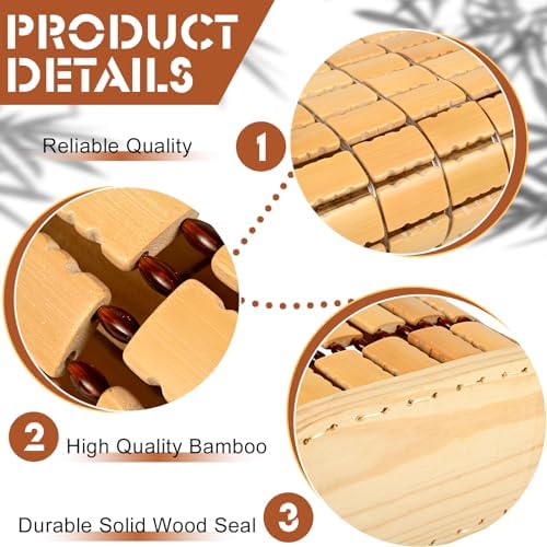 2 Pack Bamboo Headrest Pillow Natural Sauna Neck Rest Handmade Wood Pillows Chinese Style Household Spa Steam Saunas Rooms Breathable Hollow Pillow for Saunas backrest Accessories Home Spa