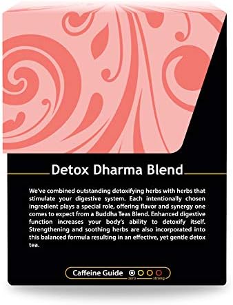 Buddha TeasBuddha Teas - Organic Detox Dharma Blend - Herbal Tea - For Health & Wellbeing - With Antioxidants & Minerals - Clean Ingredients - Caffeine Free - OU Kosher & Non-GMO - 18 Tea Bags (Pack of 1)