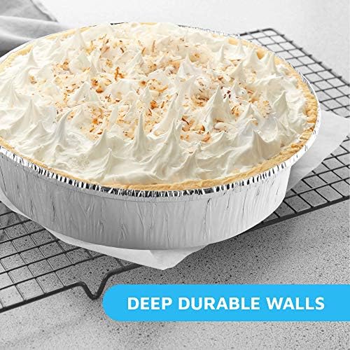 MontoPack 9” Round Aluminum Foil Pans with Clear Lids | Disposable Containers with Straight Walls for Storing, Baking, Meal Prep & Reheating | Freezer & Oven Safe, Recyclable | 40 Pack of Tins