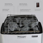 Harvia KIP Sauna Heater, Wall Mounted Electric Sauna Stove, Stainless Steel 220v Heater with Sauna Stones Included, Large Stone Cavity for Maximum Heat Release (8kW - Digital Controls)