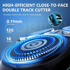Electric Shaver for Men, 100% Washable Rechargeable Waterproof Electric Razor Wet & Dry Shaving with Pop-up Trimmer, 1 Hour Fast Charging, 4D Floating Head, LCD Power Indicator