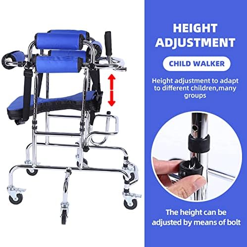 Disabled Walking Aids - Foldable Design Walker for Child, Adjustable Height Width Medical Walker, Comfortable Foam Armrest Mobility Rollator, Suitable for All Children Between 35in-51in