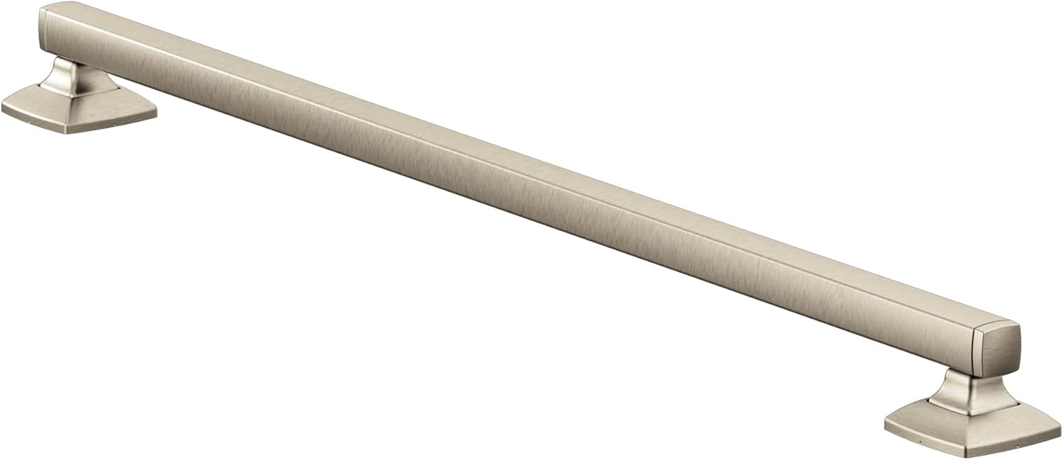 Moen YG5124BN Bathroom Safety 24-Inch Stainless Steel Transitional Bathroom Grab Bar, Brushed Nickel
