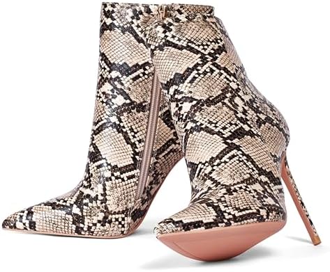 Elisabet Tang Women Heeled Ankle Booties,Sexy Pointed Toe 4 inch Stiletto High Heel Fashion Ankle & Booties with Side Zipper High Heel Boots Dress Evening Party Boots Shoes