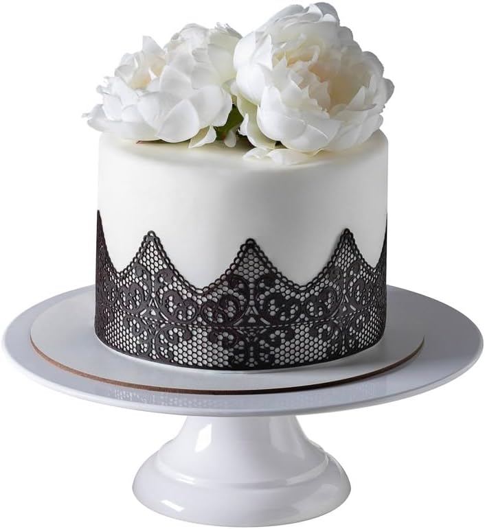 Art-Sweet Premade Cake Lace - Ready to Use Edible Cake Lace Decoration - Sugar Decorations for Cakes - Edible Ribbon - Incl.3 pieces (Black)