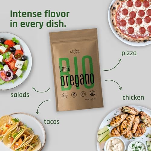 Organic Dried Oregano Leaves – Greek Oregano Herb & Seasoning | Hand-Harvested, Sun-Dried | Perfect for Tea, Pizza, Chicken, Taco Seasoning, and Salads (1.76 oz)