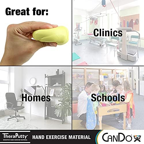 CanDo Theraputty Plus Hand Exercise Putty for Rehabilitation, Exercises, Hand Therapy, Hand Strengthening, Stress Relief - Yellow 4 oz X-Soft
