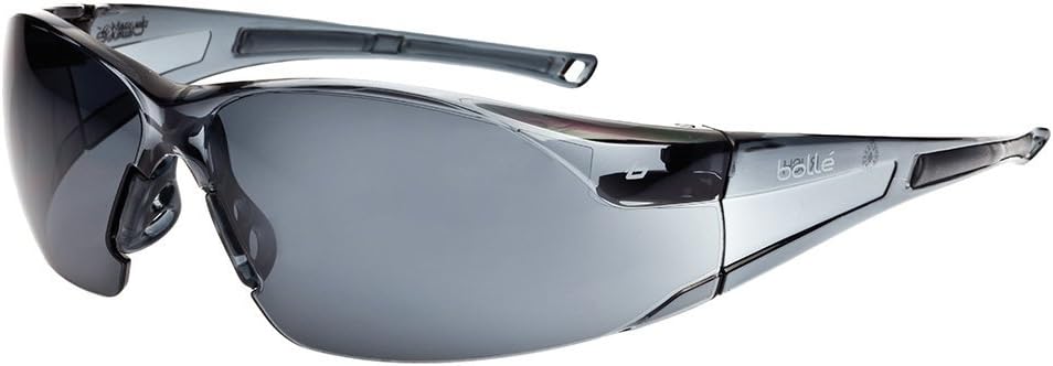 Bollé Safety 253-RH-40071 Rush Safety Eyewear with Rimless Frame and Smoke Anti-Fog/Anti-Scratch Lens