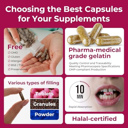 Empty Gelatin Capsules Size 000 - (100 Count) DIY Gelatin Capsule Filling - Caps with 2 Micro Lab Spoons for Capsule Filling