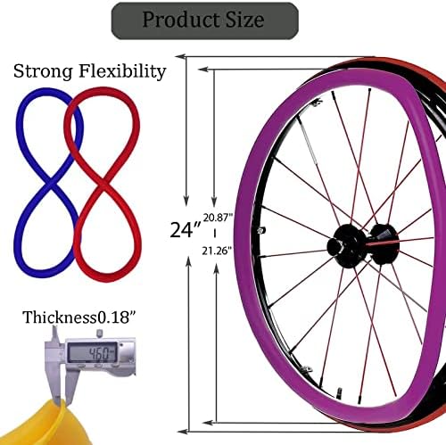 YZRYXHWL Wheelchair Cover Wheelchair Accessories 24in Wheelchair Push Rim Covers 1 Pair Non-Slip Wear-Resistant Hand Push Cover Wheelchair Rear Wheel Push Ring Protective Cover (Color : Purple)