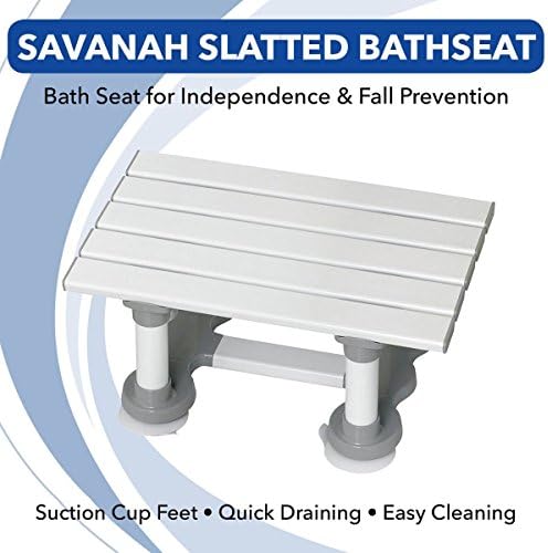 Homecraft Savanah Slatted Bathseat, Shower Chair with Slats for Sitting in Bathtub, 8" High