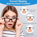 Mabor 20 Pairs Anti-Slip Nose Pads for Glasses – Silicone D-Shaped Adhesive Stick-On Eyeglass Nose Grips, Ultra-Thin Comfort Fit for Optical & Sunglasses, Black & Clear