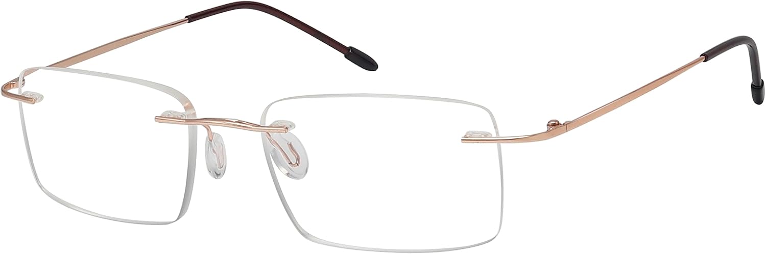 Eyekepper Frameless Reading Glasses for Men Reading - Rectangle Rimless Reader Eyeglasses Gold