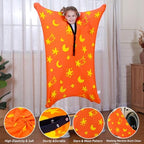 Premium Sensory Sack for Kids, 40" x 27" Sensory Body Sock Glow in the Dark for 3-5 Autistic Children, Good for Height: 30"-41" Small, Orange
