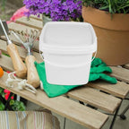 DECHOUS 1.32 Gallon Square Plastic Bucket with Lid - Food Grade Bucket Pail with Pail Handles for Storing Dry Food, Camping, Fishing