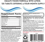 Equate Vision Formula with Lutein Tablets Dietary Supplement, 120 Count + me Gusta Sticker