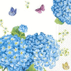 IHR Ideal Home Range Party Napkins Disposable 3-Ply Paper Lunch Napkin Pack, 6.5" x 6.5", Hortensia, 20-Count