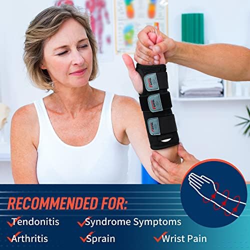 FEATOL Wrist Brace Hand Brace, Carpal Tunnel Wrist Splint Night Support for Women Men, Pain Relief Support -Tendonitis, Arthritis, Sprain, Left Hand, Medium/Large