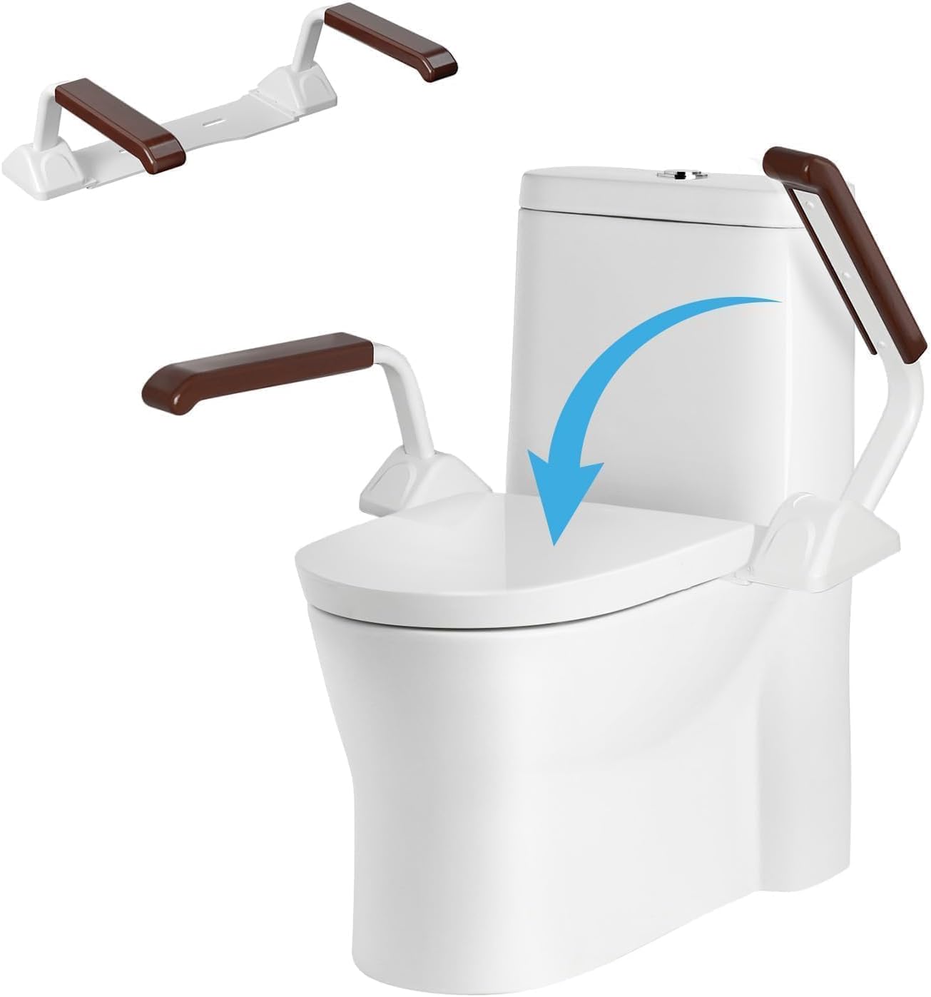 Toilet Safety Rails for Seniors（520lbs), Adjustable Toilet Handle for The Elderly and Disabled, Handicap Toilet Safety Frame Grab Bars, Toilet Support Rails