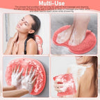 Shower Scrubber Mat, Back Washer Exfoliatin, Foot Cleaner Wash Pad, Wall Mounted Slip Suction Cups(Pink)