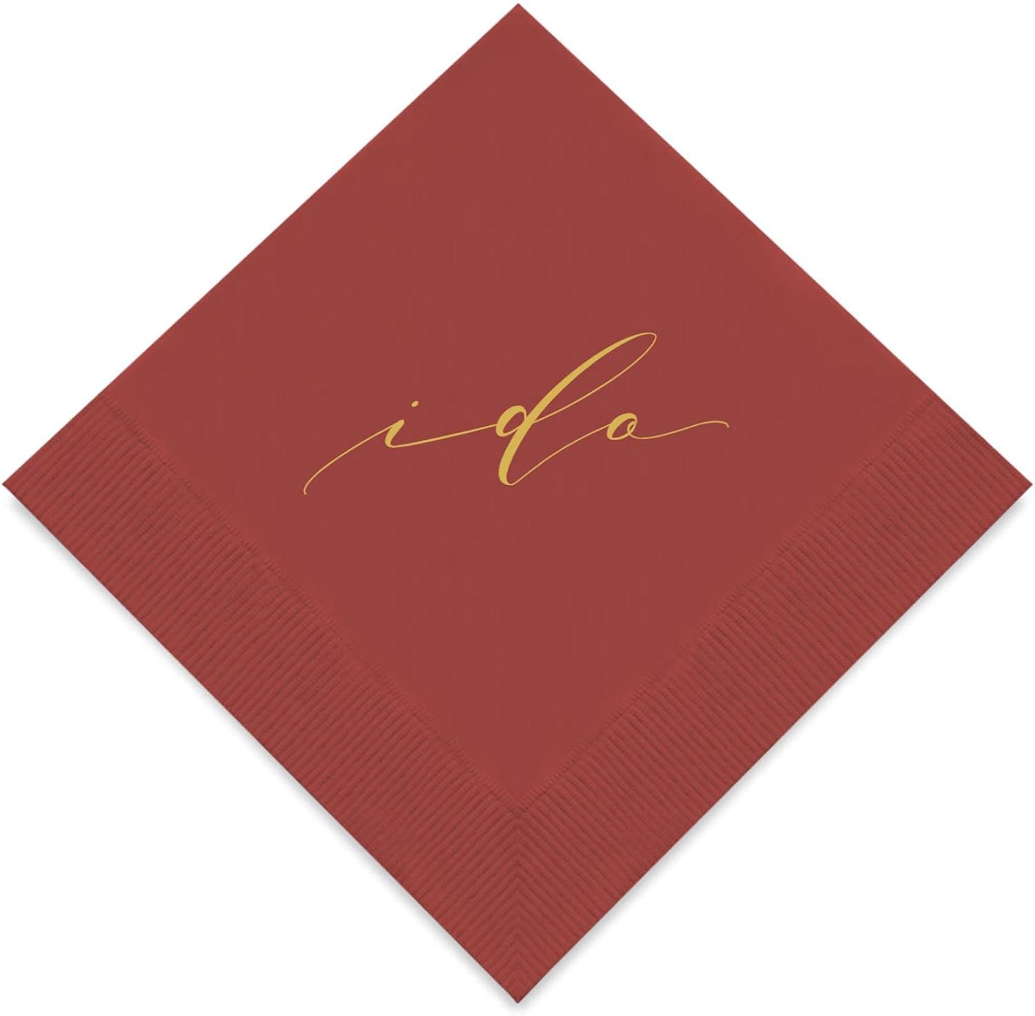 Weddingstar 3-Ply Gold Foil Cocktail Napkins Wine - I Do