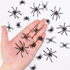 JIALWEN 120 Pieces Realistic Plastic Spiders 3 Sizes Small Spider Toys Black Fake Spiders Halloween Prank Props for Halloween Home Party Decorations