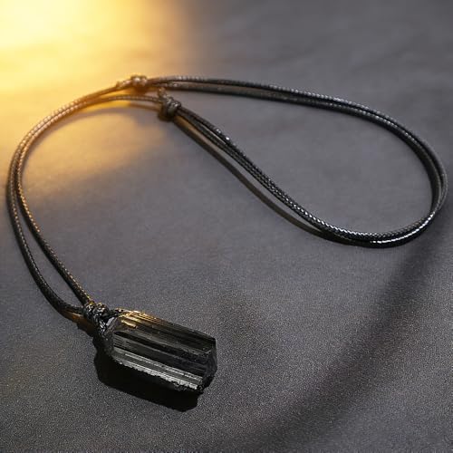 Natural Raw Crystal Necklace for Women Irregular Stone Necklaces Spiritual Gemstone Pendant with Adjustable Rope