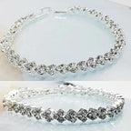 Elegant Zircon Crystal Bracelet for Women – European-American Inspired Sparkling Fashion Accessory, Adjustable Lightweight Tennis Bracelet Jewelry Gift