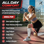 Rymora Calf Compression Sleeves Men Women - Leg Compression Sleeve Footless Socks - Shin Splint Relief Fitness Running
