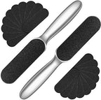 Mudder 2 Pieces Stainless Steel Pedicure Foot File Callus Remover Foot Scrubber Rasp with 20 Replaceable Coarse/Fine Double Side Reusable Pads for Care Cracked Skin Callus Remover Tool(Silver)