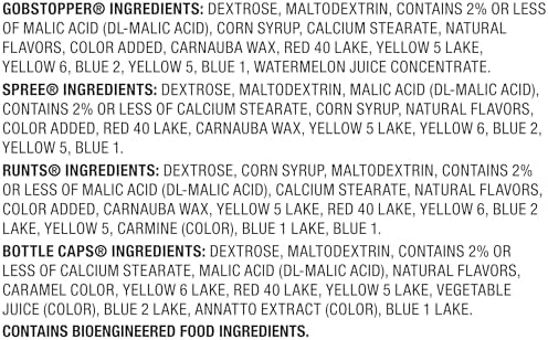 Wonka Gobstoppers, Spree, Runts, Bottlecaps, Nostalgic Candy Assortment, Party Mix, Hard Candy, 36.5 oz, 100 Count