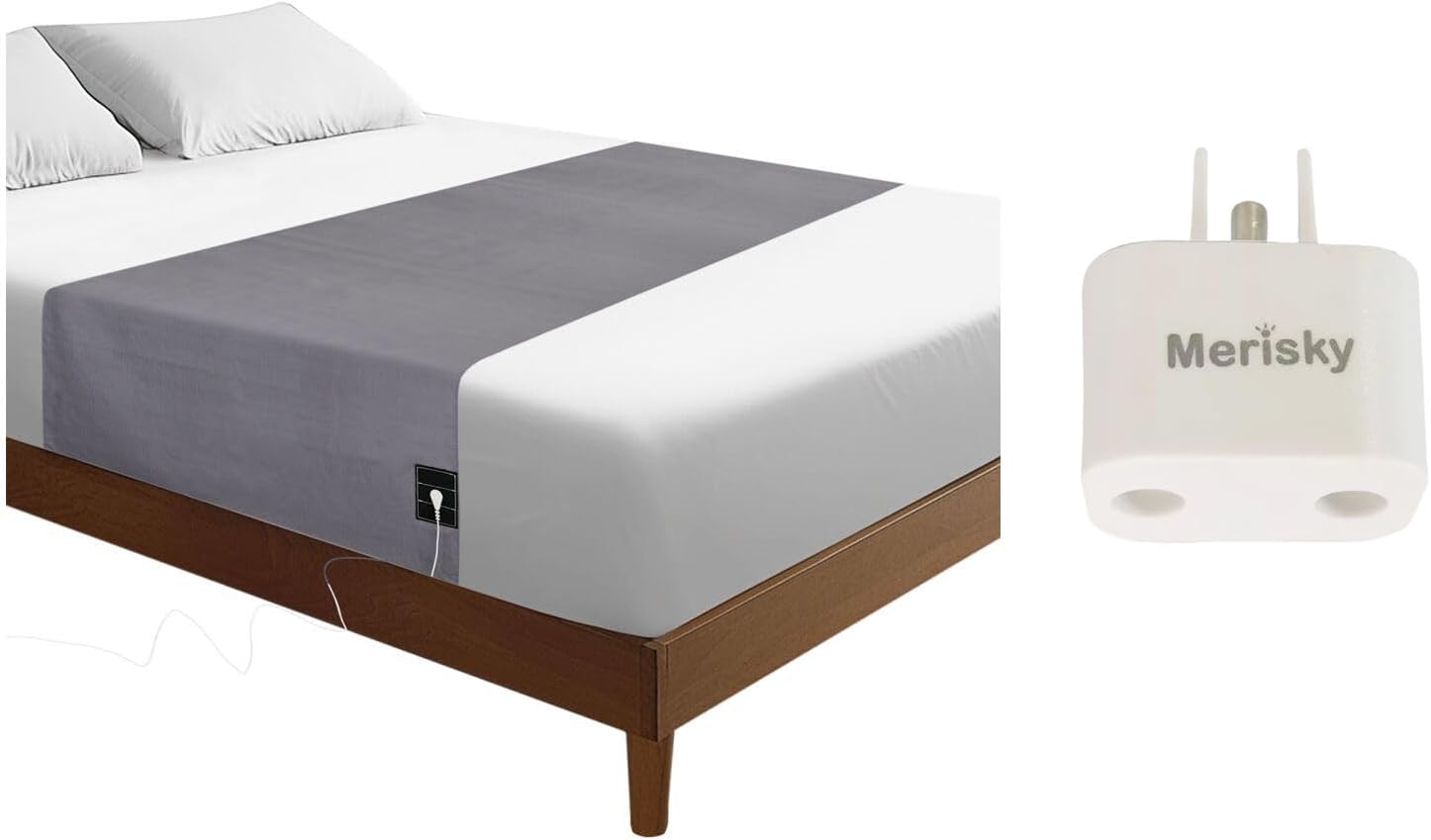 Grounding Sheet - Grey & Adapter, Cotton Blend, King/Queen/Full/Twin/California King, Flat Sheet