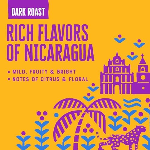 Patria Nicaragua Dark Roast Ground Coffee, 12oz Bag (Pack of 1)