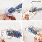 Silicone Bottle Brush,Double Sided with Sturdy Handle,Easy to Clean & Scratch-Free Brush for Baby Bottles,Sports Bottles,Insulated Bottles and 30/40 oz Tumblers (Blue)