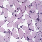 60 Pcs Purple Butterfly Decorations, Purple Edible Butterflies, Edible Wafer Paper Butterflies for Cake Decorating, Cupcake Toppers, Cakecircles