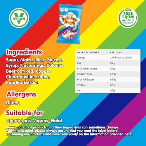 Swizzels Large Bags Rainbow Drops Box Of 24