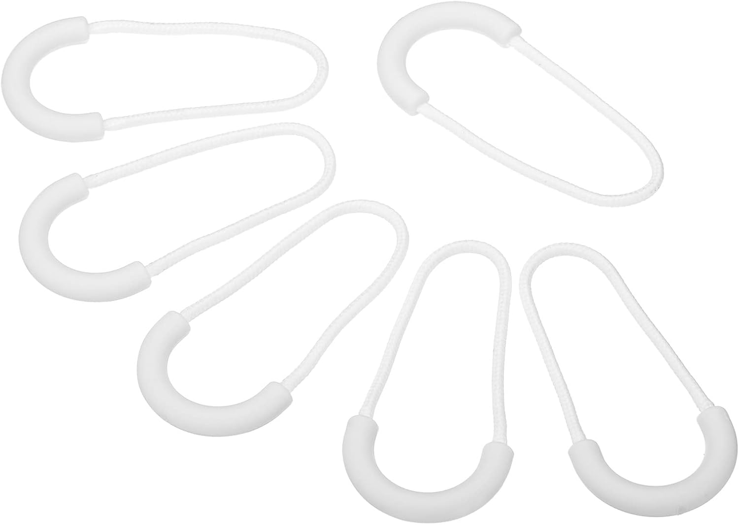 PATIKIL Zipper Pulls Replacement, 15 Pack Extension Cord Handle Plastic U-Shape Tab Tag Extender for Luggage Backpacks, Jackets, Handbags White