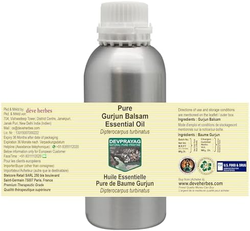 Pure Gurjun Balsam Essential Oil (Dipterocarpus turbinatus) Steam Distilled 1250ml (42 oz)
