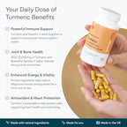 Bettervits Turmeric Curcumin Supplement with Black Pepper and Boswellia Serrata | Organic 1000mg Turmeric Supplement for Enhanced Absorption and Vitamin C | Joint Support - Non-GMO | 60 Vegan Capsules