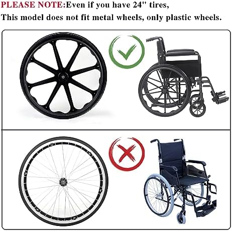 Wheelchair Rear Wheel Replacement Tire, 24 "X 1" Universal Flat-Free Polyurethane Tire,Equipped With Installation Tools, Wheelchair Accessories For All Brands(1 Pair)