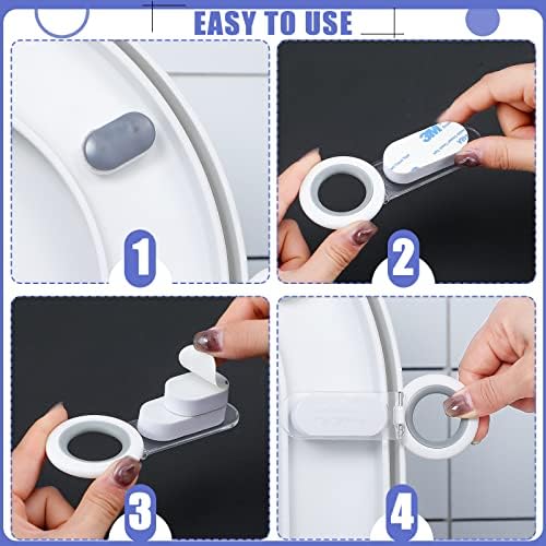 Cunhill 4 Pcs Toilet Lid Handle Lifter, Toilet Seat Cover Lift Tool, Avoid Touching Cover, Multi Function, White