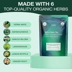 Organic Yerba Mate Tea Bags - Natural Energy Tea With Ashwagandha & Ginkgo Biloba - Organic Unsmoked Yerba Mate Tea for a Natural Sustained Energy Boost - Coffee Alternative, Naturally Occurring Caffeine